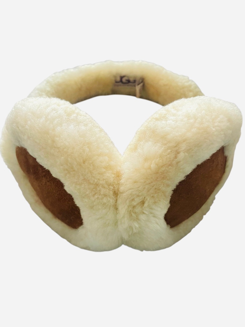 UGG Cream Shearling Strap with Branded Metal Buckle